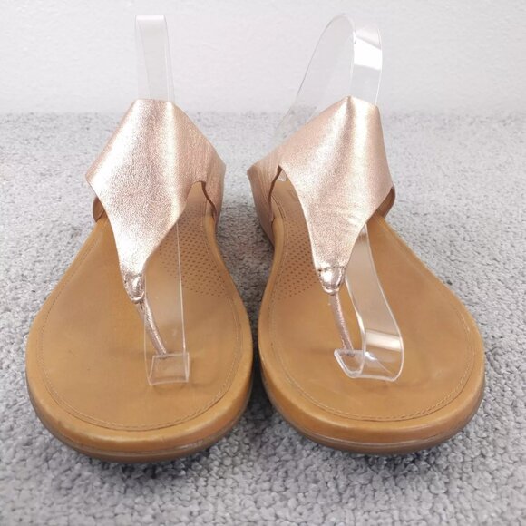 Fitflop Banda Sandal Womens 10 Thong Wedge Leather Comfort Slip On Shoes Pink - Picture 3 of 8